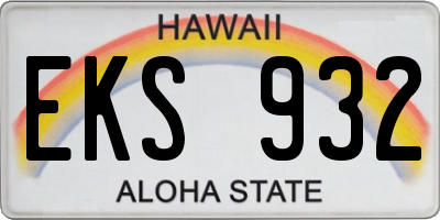 HI license plate EKS932
