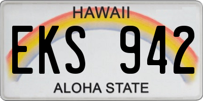 HI license plate EKS942