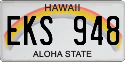 HI license plate EKS948