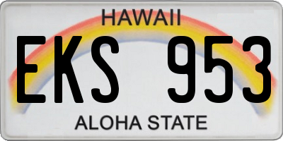 HI license plate EKS953