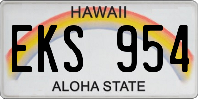 HI license plate EKS954
