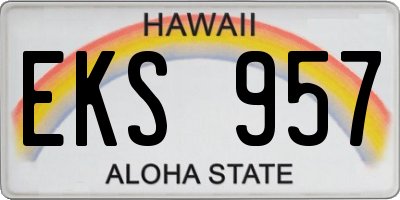 HI license plate EKS957