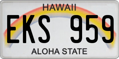 HI license plate EKS959