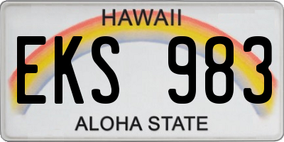 HI license plate EKS983