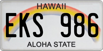 HI license plate EKS986