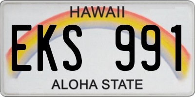 HI license plate EKS991