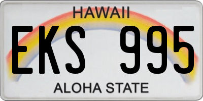 HI license plate EKS995
