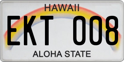 HI license plate EKT008