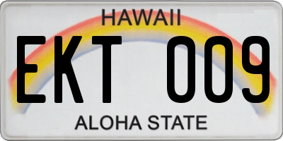 HI license plate EKT009