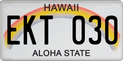 HI license plate EKT030