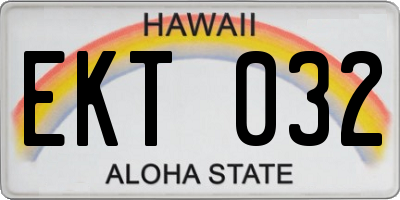 HI license plate EKT032