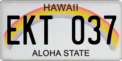 HI license plate EKT037