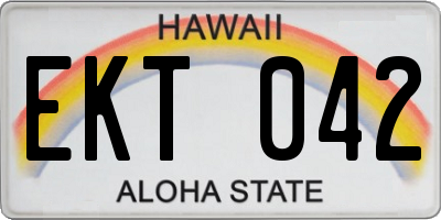 HI license plate EKT042