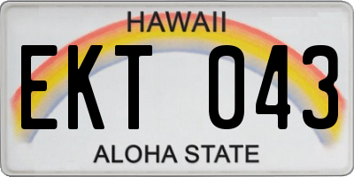 HI license plate EKT043