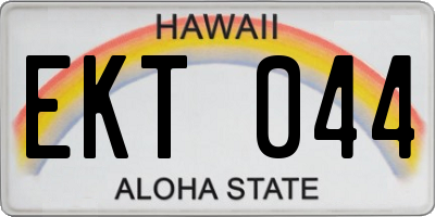 HI license plate EKT044