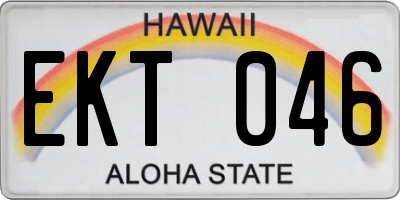 HI license plate EKT046