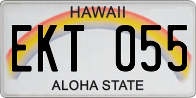 HI license plate EKT055
