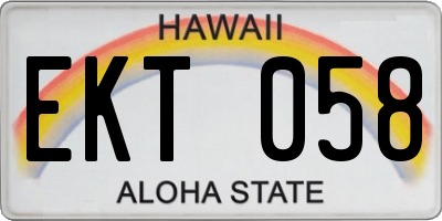 HI license plate EKT058