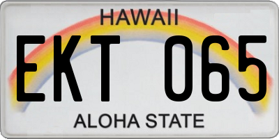 HI license plate EKT065