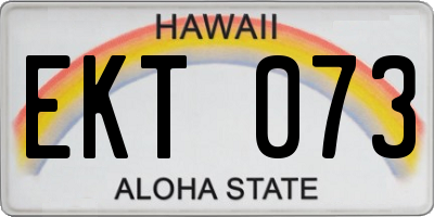 HI license plate EKT073