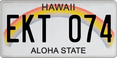 HI license plate EKT074
