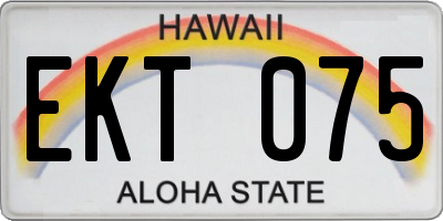 HI license plate EKT075