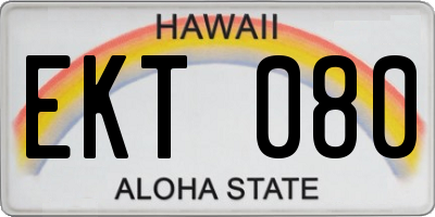 HI license plate EKT080