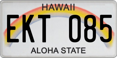 HI license plate EKT085