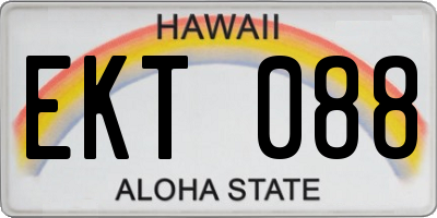 HI license plate EKT088