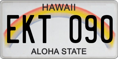 HI license plate EKT090