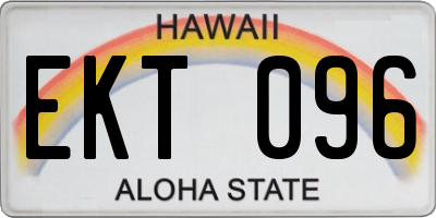 HI license plate EKT096