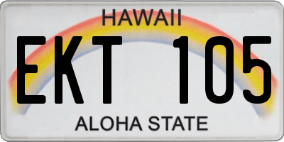 HI license plate EKT105