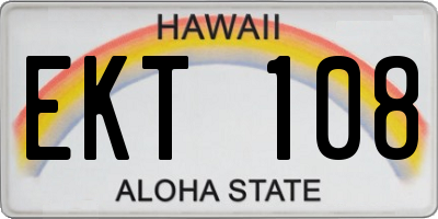 HI license plate EKT108