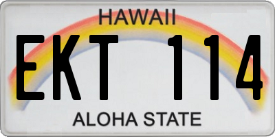 HI license plate EKT114