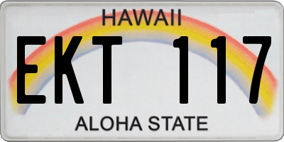 HI license plate EKT117