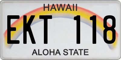 HI license plate EKT118