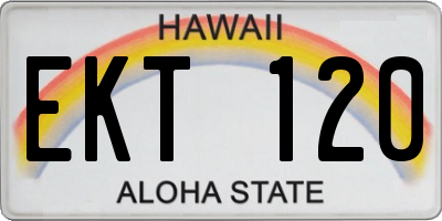 HI license plate EKT120