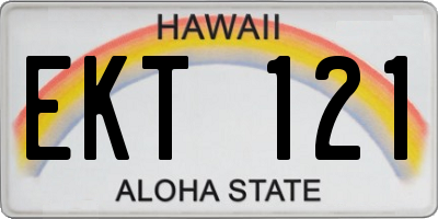 HI license plate EKT121