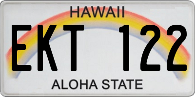 HI license plate EKT122