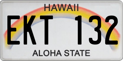 HI license plate EKT132