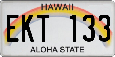 HI license plate EKT133