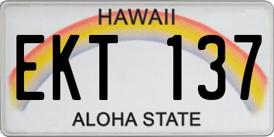 HI license plate EKT137
