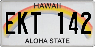 HI license plate EKT142