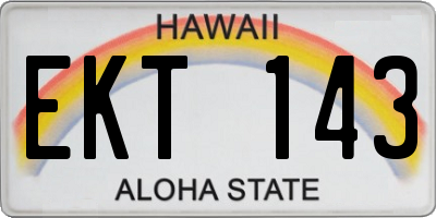 HI license plate EKT143