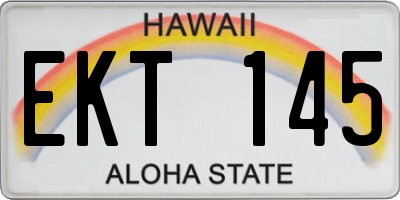 HI license plate EKT145