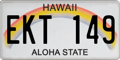 HI license plate EKT149
