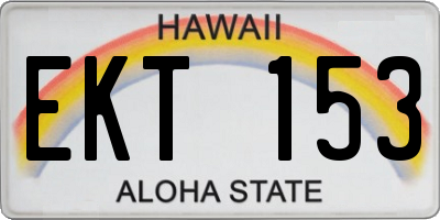 HI license plate EKT153