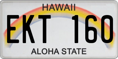 HI license plate EKT160