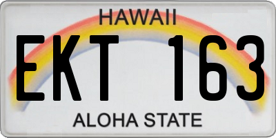 HI license plate EKT163
