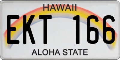 HI license plate EKT166